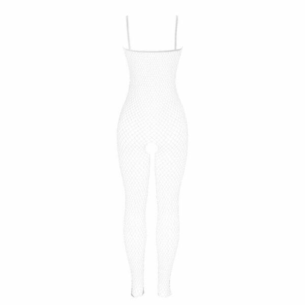 SUBBLIME - 951740 BODYSTOCKING WHITE FISHNET CROTCHLESS WITH BOWS ONE SIZE