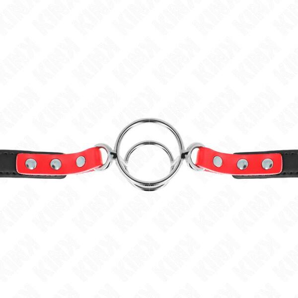 KINK - GAG WITH MULTIPLE O-RINGS 4 / 4.8 CM RED 38 X 56 CM