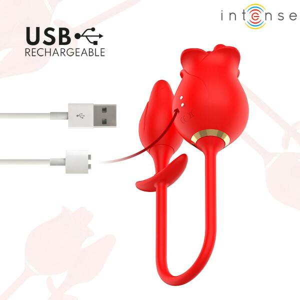 INTENSE - MELANIE DOUBLE CLITORIS STIMULATOR WITH ZIGZAG TONGUE