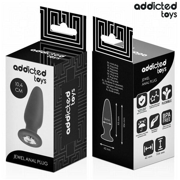 ADDICTED TOYS - ANAL PLUG WITH JEWEL SILICONE SIZE M 10.4 CM
