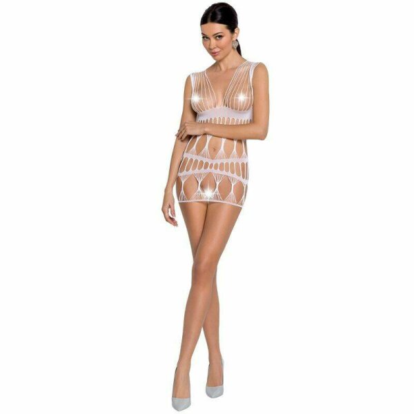 PASSION - WOMAN BS089 BODYSTOCKING BLANCO TALLA UNICA