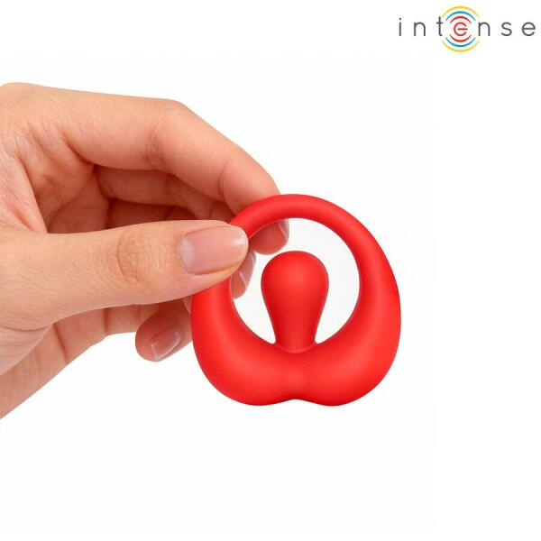 INTENSE - RUSSELL VIBRATING PENIS RING WITH CLITORIS STIMULATION RED