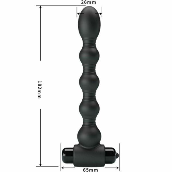 PRETTY LOVE - LYNN SILICONE ANAL PLUG 10 VIBRATIONS BLACK