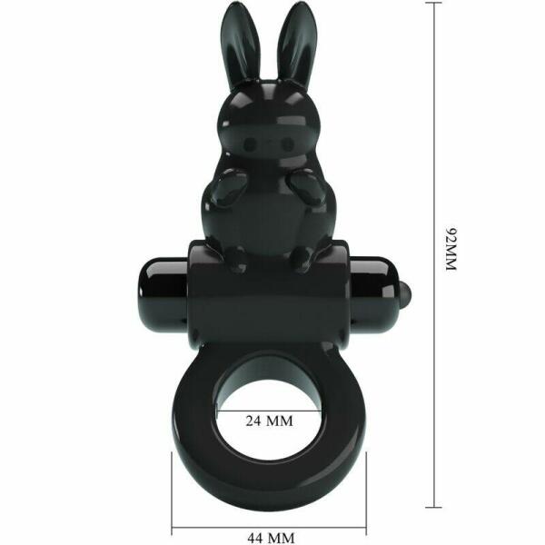 PRETTY LOVE - EXCITING RING RABBIT VIBRATOR RING 10 VIBRATIONS BLACK