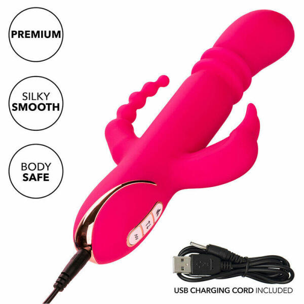 CALEXOTICS - JACK FANTASY TRIPLE HEATED VIBRATOR RABBIT PINK