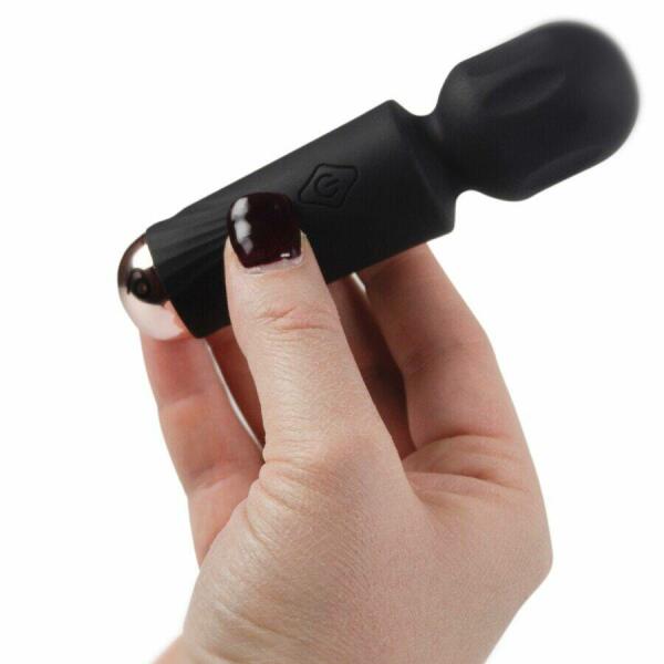 ROCKS-OFF - MINI RECHARGEABLE WAND 16 FUNCTIONS BLACK TULIP