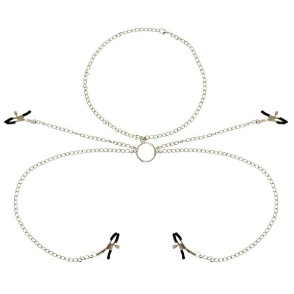 OHMAMA FETISH 4 NIPPLE CLAMPS WITH CHAIN NECKLACE