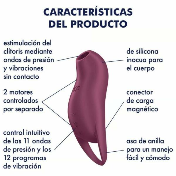 SATISFYER - POCKET PRO 1 CLITORIS STIMULATOR GARNET