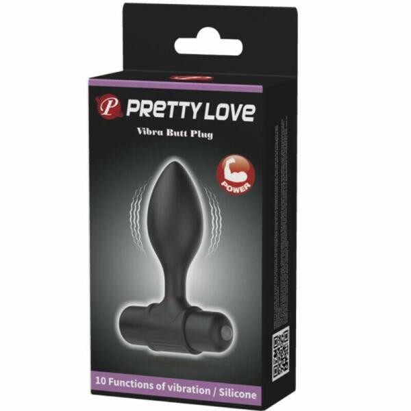 PRETTY LOVE - VIBRA BUTT 10 VIBRATIONS ANAL PLUG BLACK