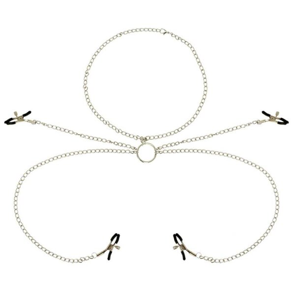 OHMAMA FETISH 4 NIPPLE CLAMPS WITH CHAIN NECKLACE