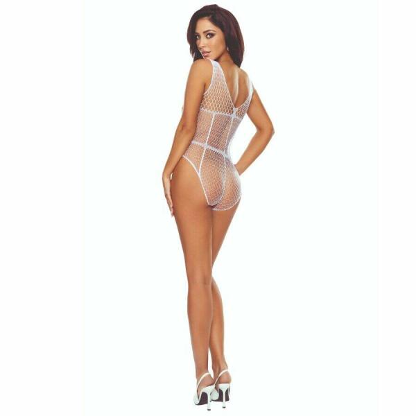 PASSION - BS114 WHITE GRID BODYSTOCKING