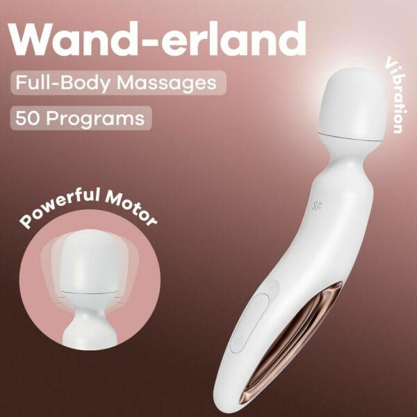 SATISFYER - WAND ERLAND VIBRATING MASSAGER WHITE