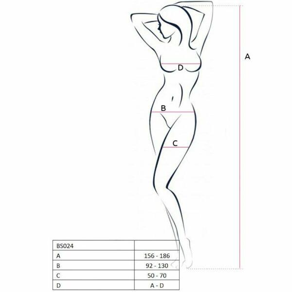 PASSION - WOMAN BS024 WHITE BODYSTOCKING ONE SIZE