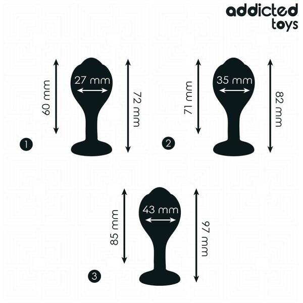 ADDICTED TOYS - SET OF 3 ANAL PLUG SILICONE WITH JEWEL