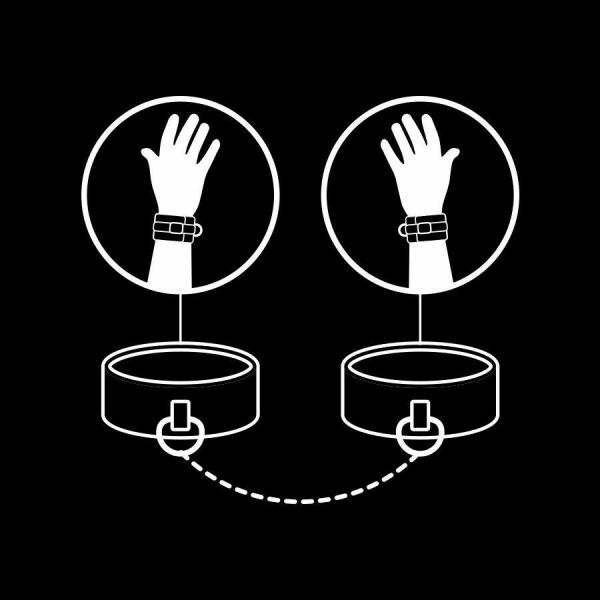 FETISH SUBMISSIVE - VEGAN LEATHER HANDCUFFS WITH NOPRENE LINING