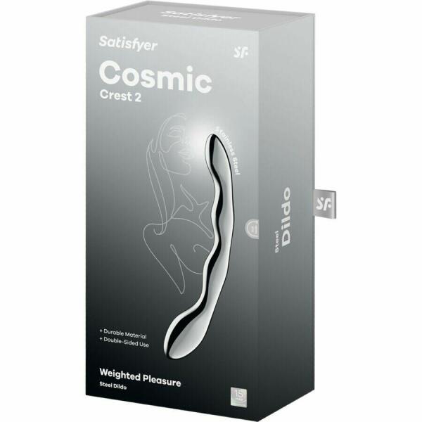 SATISFYER - COSMIC CREST 2 STAINLESS STEEL DOUBLE-ENDED DILDO