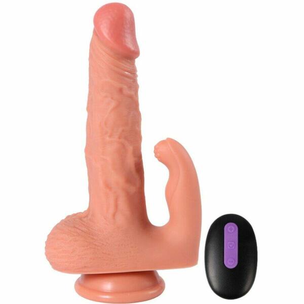 SHEQU - HAYDEN DILDO AND CLITORIS STIMULATOR WITH VIBRATION AND REMOTE CONTROL 16 CM