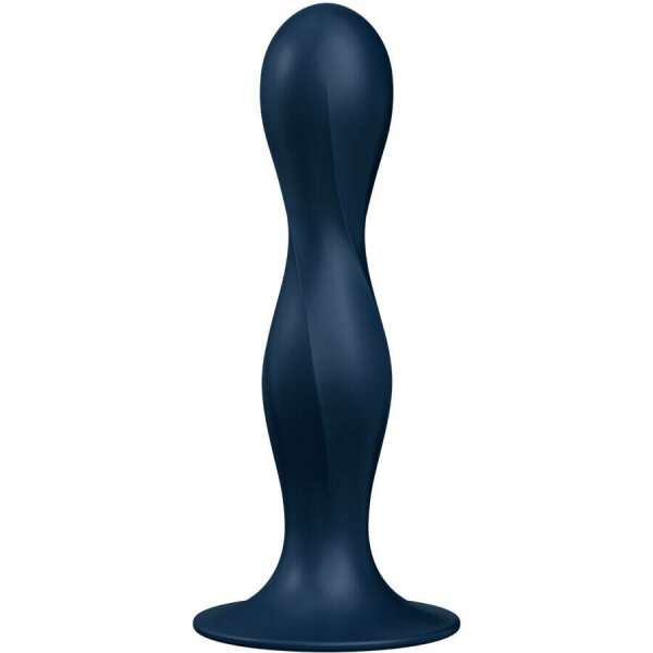 SATISFYER - DOUBLE BALL-R SILICONE DILDO BLUE