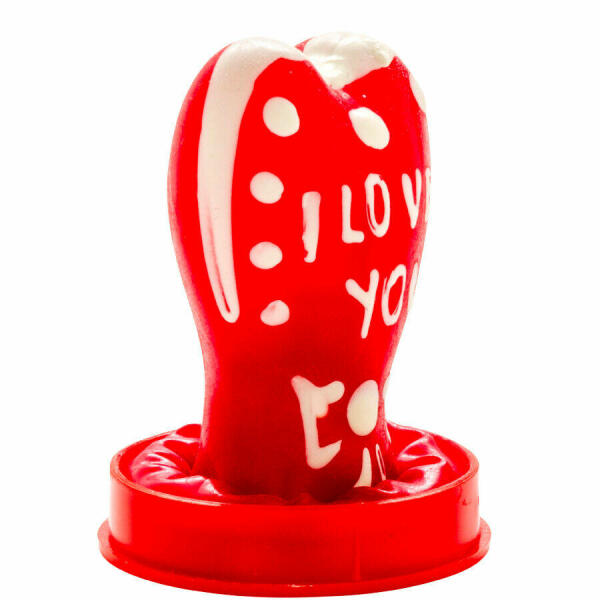 CONDOMERIE - HANDPAINTED NOVELTY CONDOMS HEART - I LOVE YOU MODEL 1