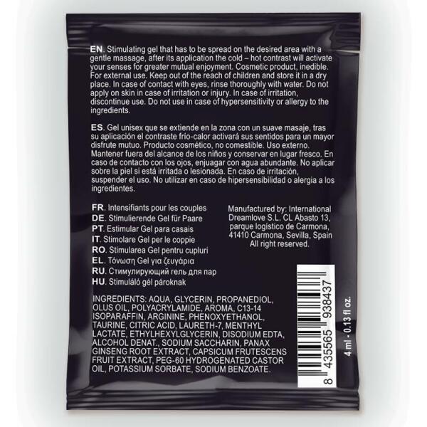 SPARTAN - MALE ENHANCER GEL HOT-COLD EFFECT 100% VEGAN 4ML