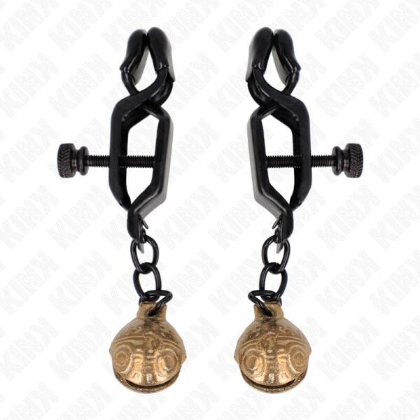 KINK - BELL JAW STYLE NIPPLE CLAMPS BLACK 7 CM