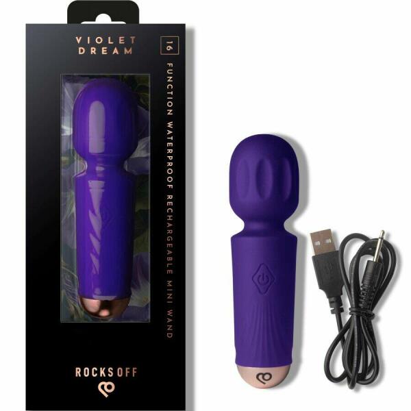 ROCKS-OFF - MINI RECHARGEABLE WAND 16 FUNCTIONS VIOLET DREAM
