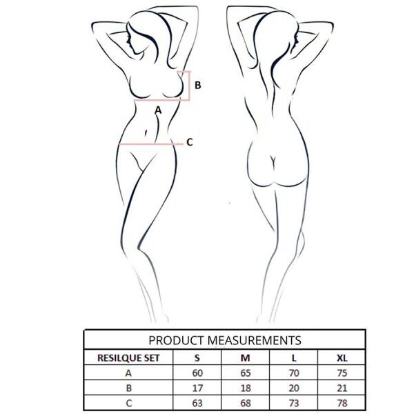 PASSION - RESILQUE BRA + THONG SET TOMATO RED L/XL