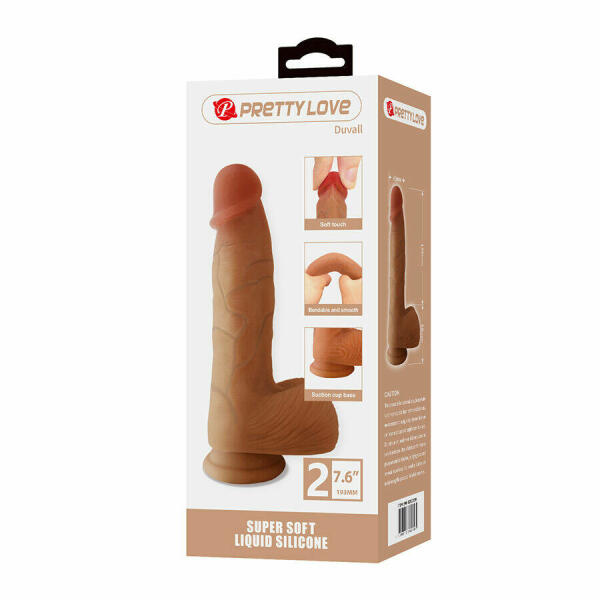 PRETTY LOVE - DUVALL REALISTIC DILDO WITH SUCTION CUP 19.3 CM -Ø- 4.5 CM