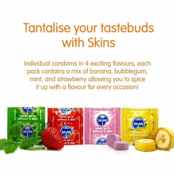 SKINS - MULTI FLAVORS PREMIUM CONDOMS PACK 8