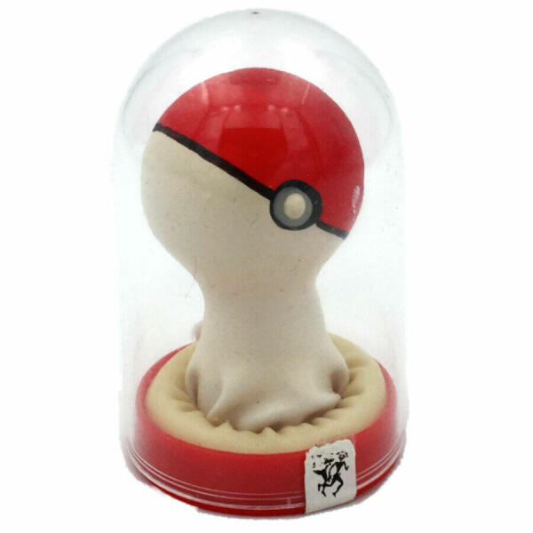 CONDOMERIE - HANDPAINTED NOVELTY CONDOMS POKEBALL RED-WHITE