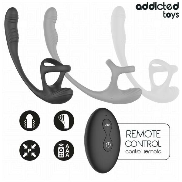 ADDICTED TOYS - ANAL PLUG WITH VIBRATION AND 360º WAVING AND TESTICLE STIMULATOR