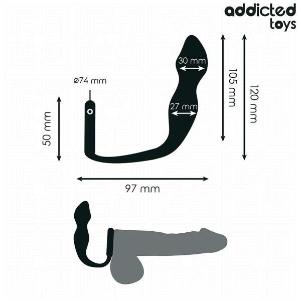 ADDICTED TOYS - ANAL PLUG WITH RING SILICONE MODEL 2