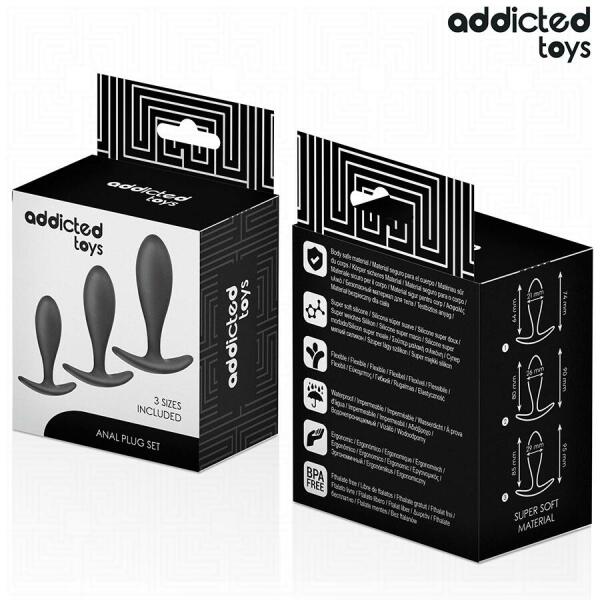 ADDICTED TOYS - SET OF 3 ANAL PLUG SILICONE MODEL 2