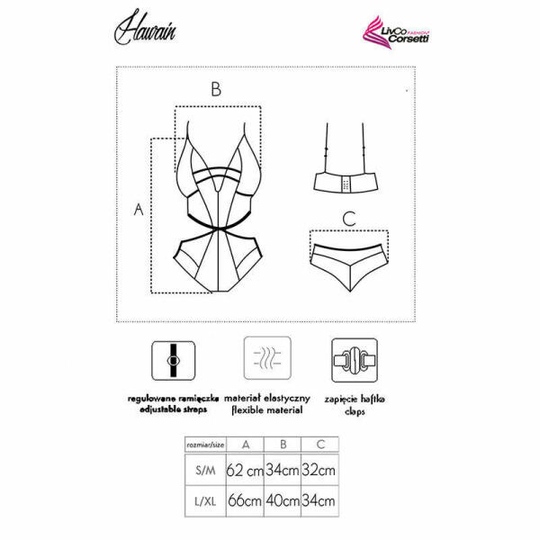 LIVCO CORSETTI FASHION - HAWAIN LC 90665 BODY BLACK L/XL