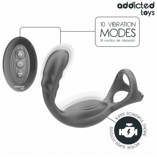 ADDICTED TOYS - DUAL PROSTATIC COCK RING REMOTE CONTROL