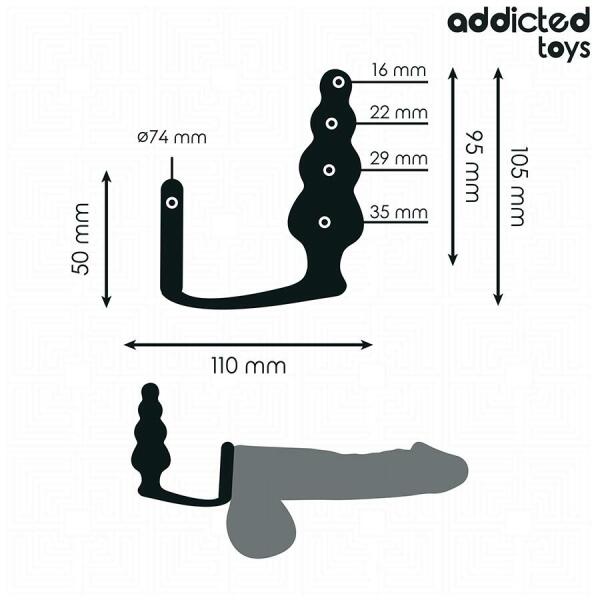 ADDICTED TOYS - ANAL PLUG WITH RING SILICONE MODEL 5