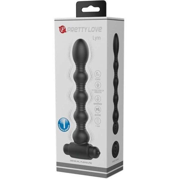 PRETTY LOVE - LYNN SILICONE ANAL PLUG 10 VIBRATIONS BLACK