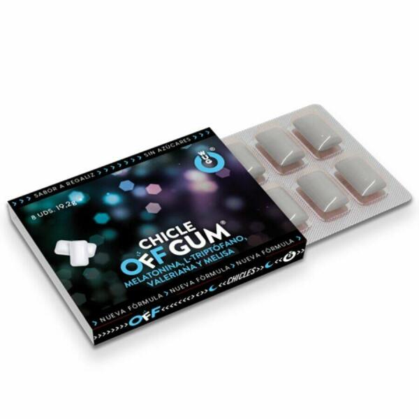 WUG GUM - OFF VALERIAN, TRYPTOPHAN, LEMON BALM AND MELATONIN 1 X 8 UNITS