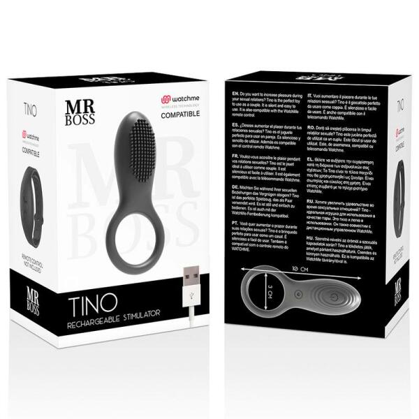 MR BOSS - TINO STIMULATING RING + WATCHME REMOTE CONTROL