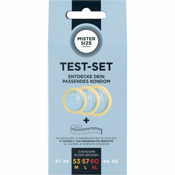 MISTER SIZE - TEST SET 3 DIFFERENT SIZED CONDOMS + MEASURING TAPE