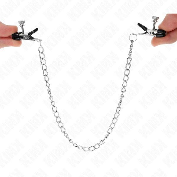 KINK - FLAT CHAIN NIPPLE CLAMPS SILVER 34 CM