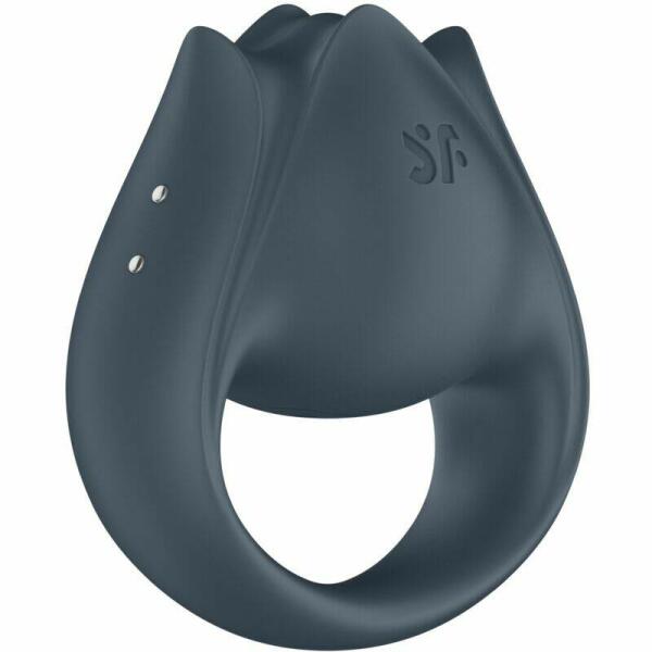 SATISFYER - PERFECT PAIR 2 MULTIVIBRATOR 2 IN 1 PENIS RING AND FINGER STIMULATOR GREY