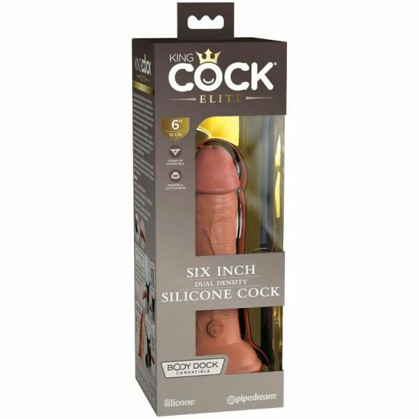 KING COCK - ELITE REALISTIC SILICONE DILDO 15.2 CM CARAMEL