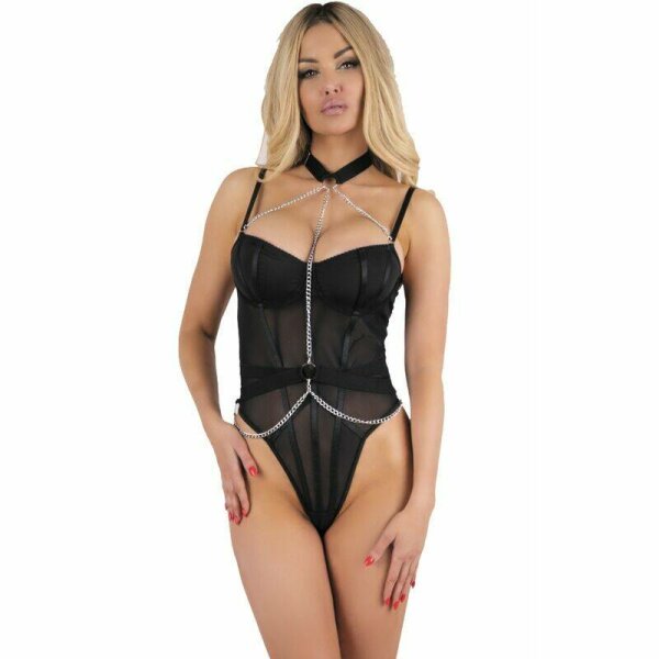 LIVCO CORSETTI FASHION - RUBIKA LC XG079 BODY CON GARGANTILLA NEGRO