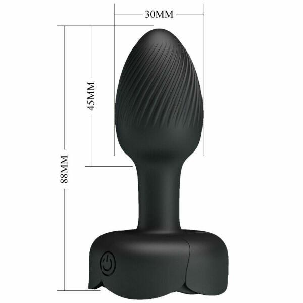 PRETTY LOVE - OLMAN ANAL PLUG WITH  LED LIGHT BLACK 8.8 CM