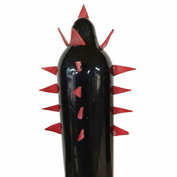 CONDOMERIE - HANDPAINTED NOVELTY CONDOMS BLACK CACTUS XL