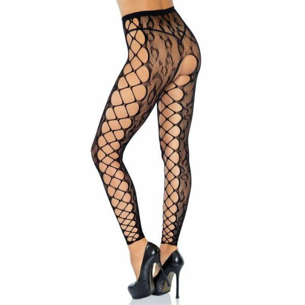 LEG AVENUE - FOOTLESS CROTHLESS TIGHTS ONE SIZE