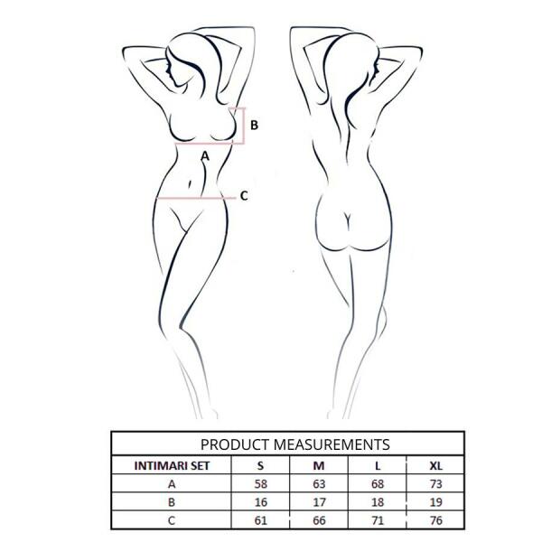 PASSION - INTIMARI BRA + PANTIES SET PINK S/M