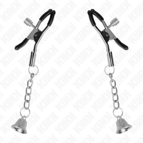 KINK - SILVER BELL PENDANT NIPPLE CLAMPS 6 CM