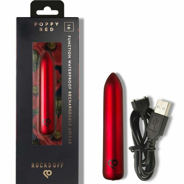 ROCKS-OFF - RECHARGEABLE VIBRATING BULLET POPPY RED
